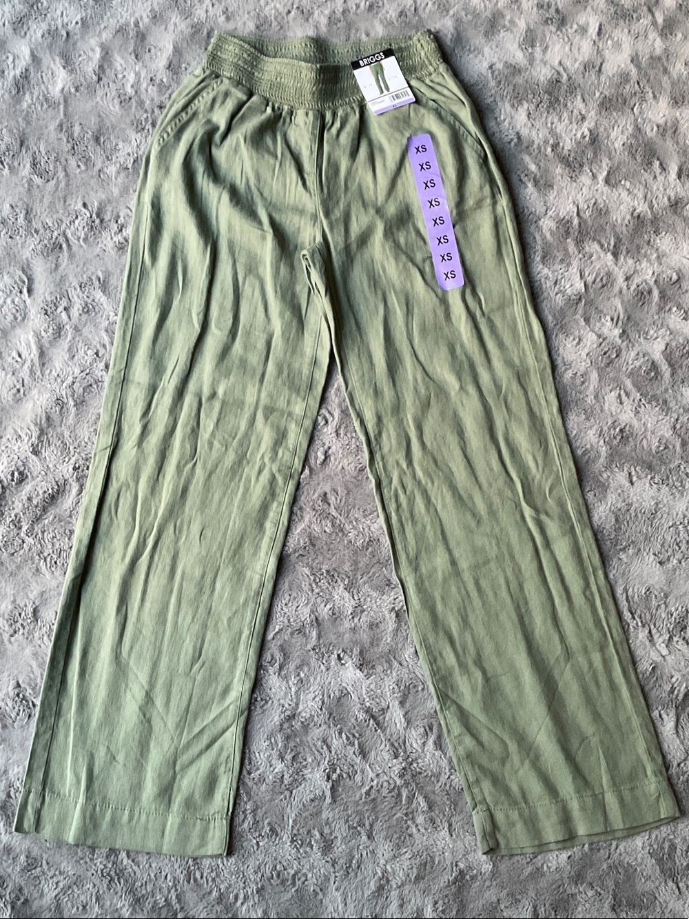Briggs New York Olive Green Wide-Leg Pants